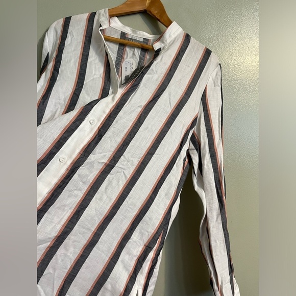 209 WST 38 New York Womens Linen Blend Long Sleeves Button Up Shirt Ivory Sz 14 - Picture 6 of 12